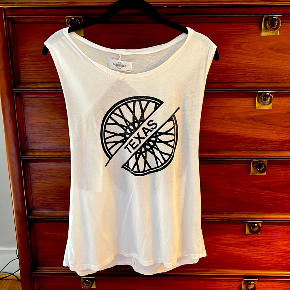SoulCycle Texas Tank with cute backless detail